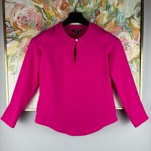 💖 Lauren Ralph Lauren Women’s Pink Split Neck Blouse XS